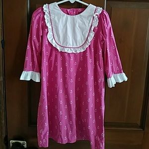 Posh Pickle pink anchor print bib front dress sz 5